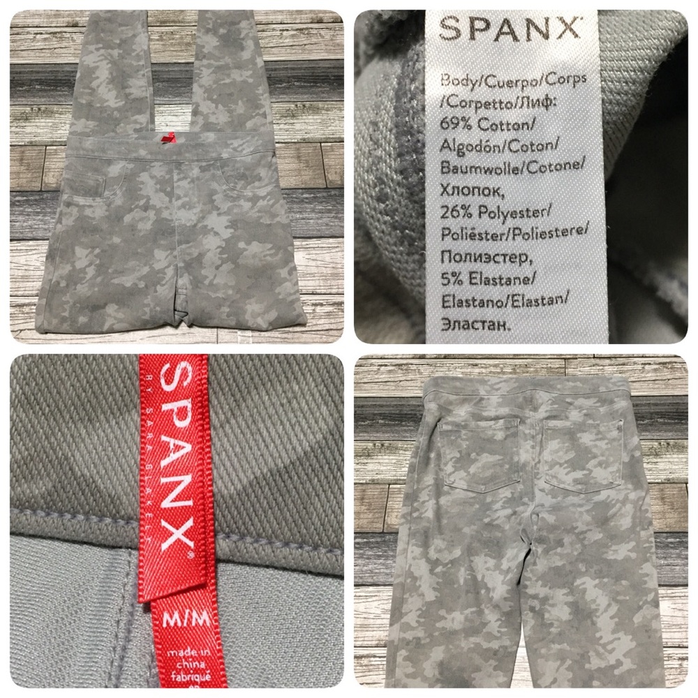 Spanx Camo Legging Jeans Women’s M Gray (Inseam 27) High Rise Pull On Stretch
